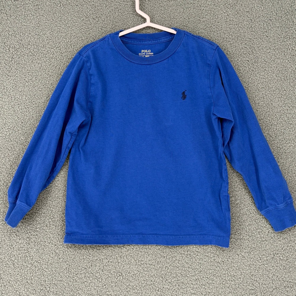Polo Ralph Lauren Kids Royal Blue Long Sleeve Pony Logo T-Shirt Size 5